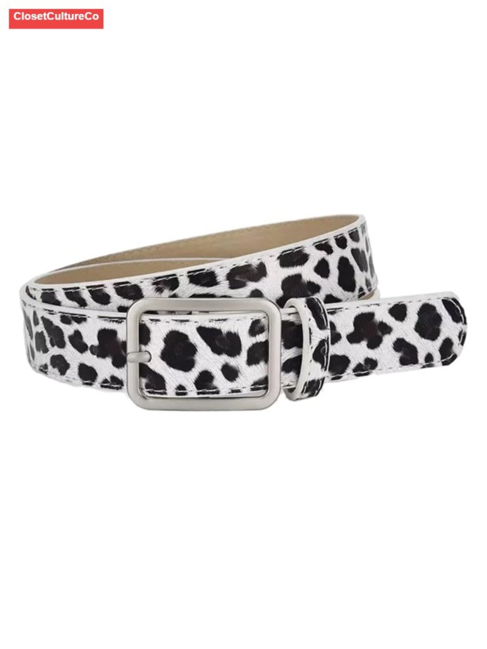 Suede Leather Belt with Silver Buckle Adjustable Fit for Jeans Pants